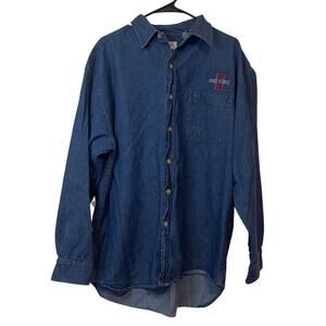 Vintage County Seat Men’s Ohio State Button Down Denim Shirt Size XL Embroidered